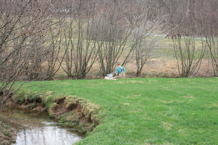 Field photo showing stream conditions at site YOUG-101-A-2010-2
