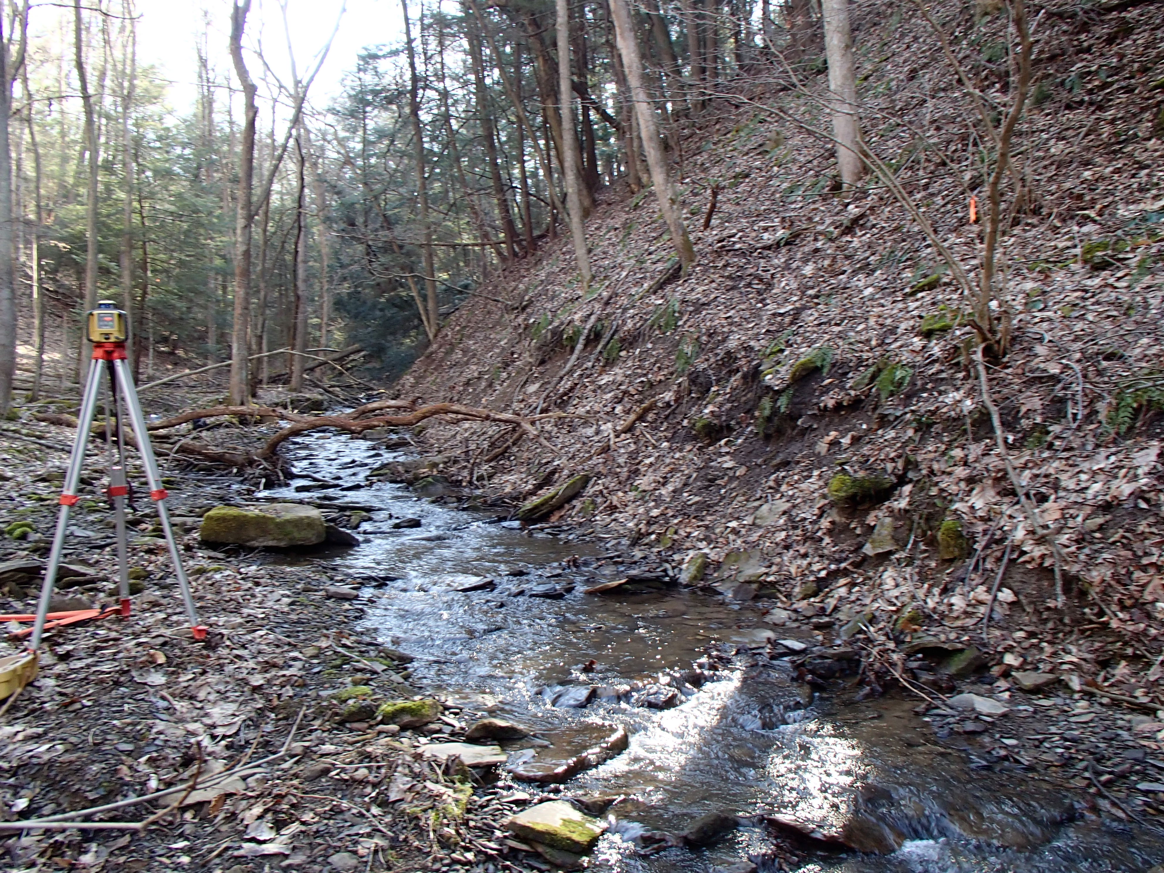 Field photo showing stream conditions at site YOUG-103-D-2014-1