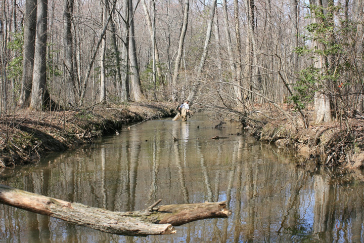 Field photo showing stream conditions at site ZEKI-216-A-2011-1