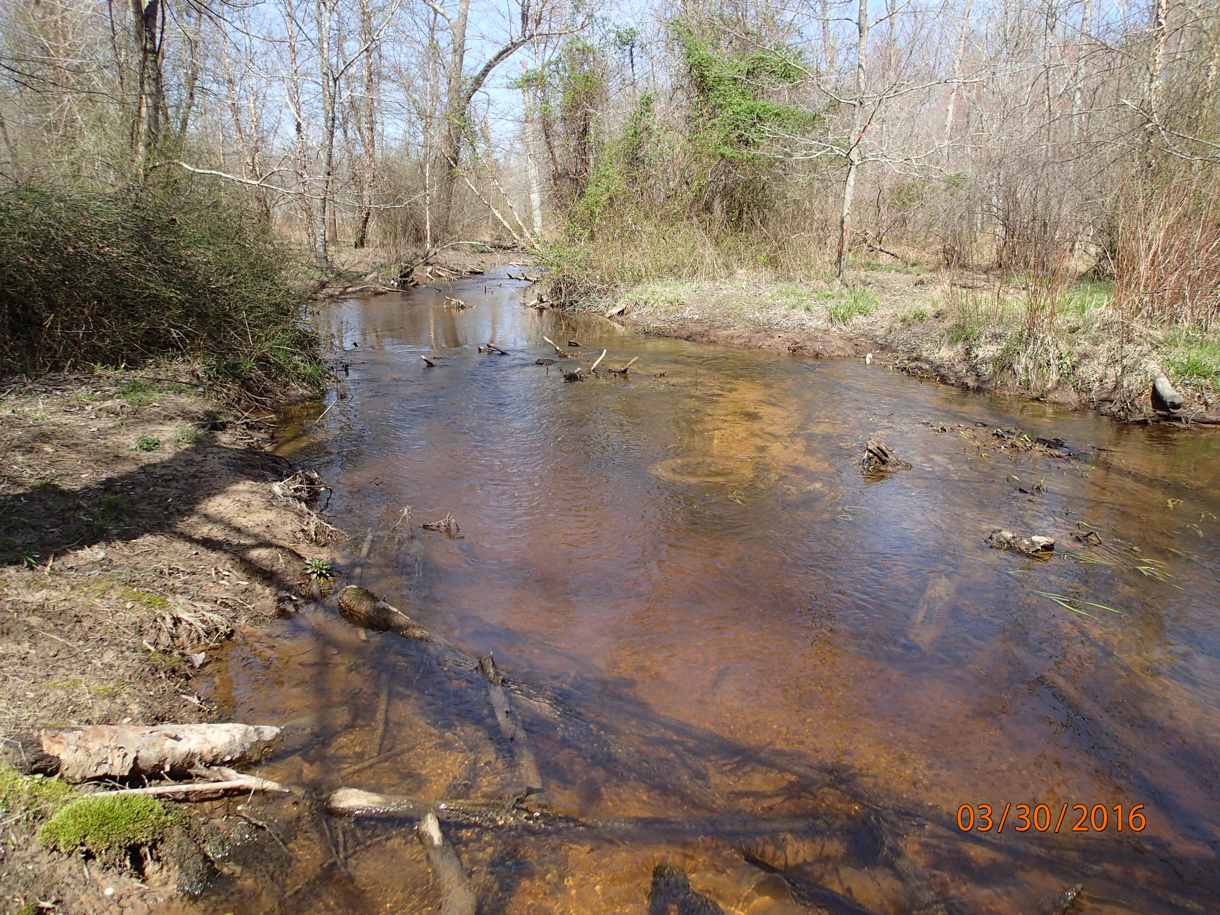Field photo showing stream conditions at site ZEKI-301-X-2016-MidpointUpstream