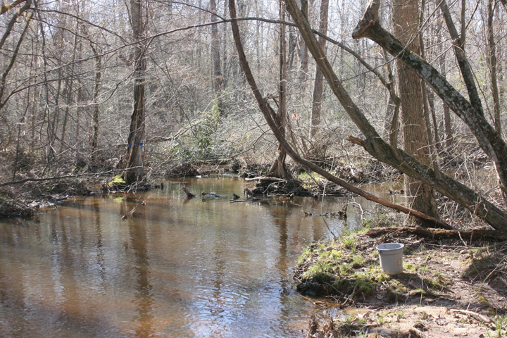 Field photo showing stream conditions at site ZEKI-312-A-2011-2